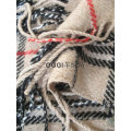 wool checked scarf/ centipede scarf